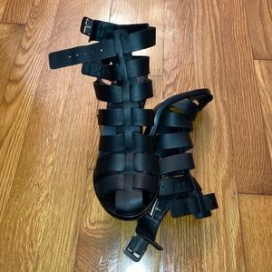 Black Vince strappy booties